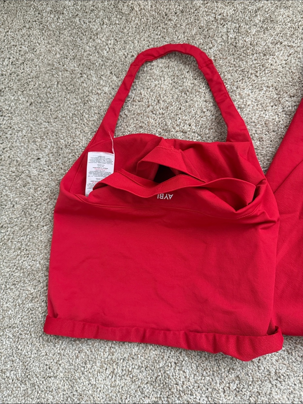 AYBL Red Seamless Crop Bra and High-Waist Leggings - Picture 3 of 5